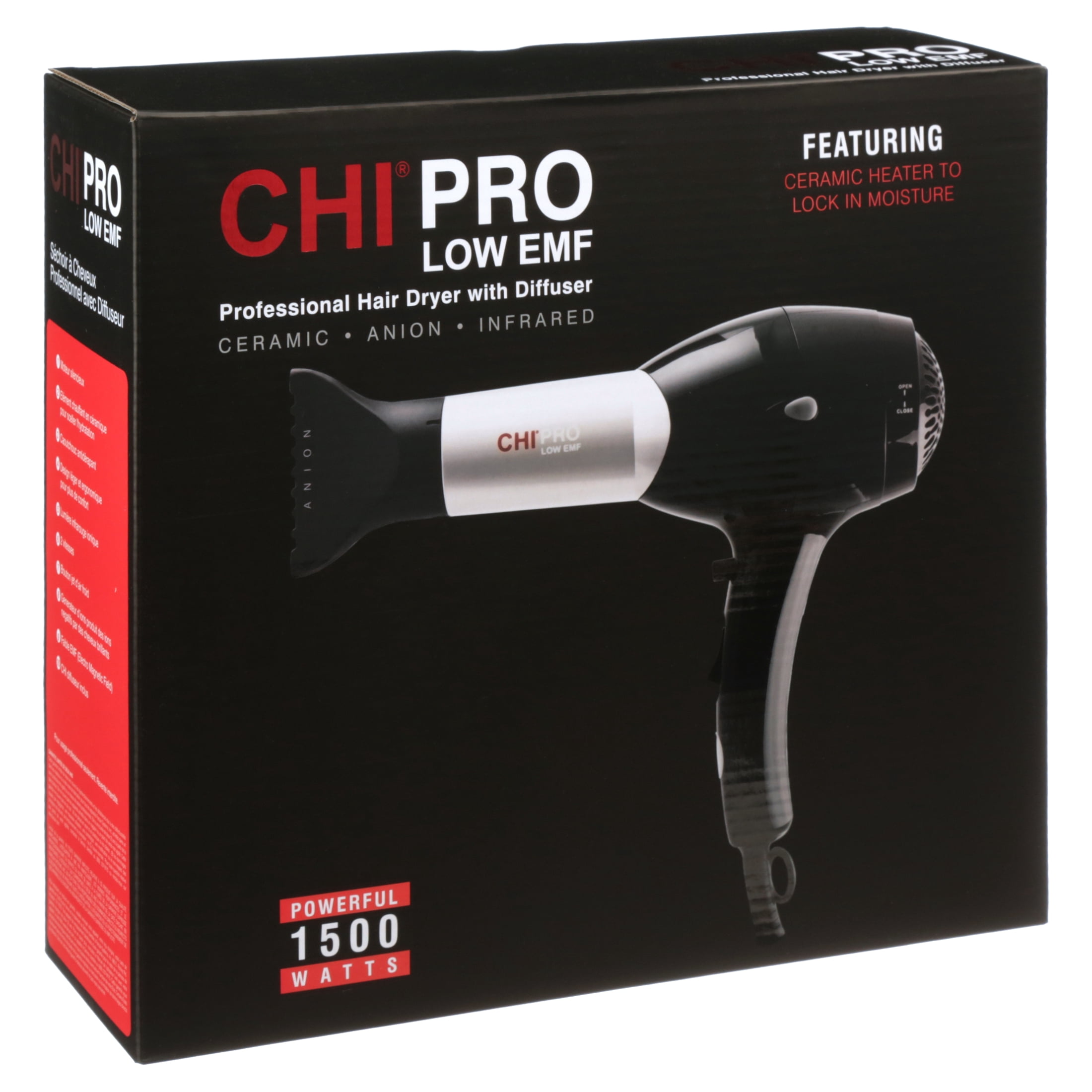 CHI Pro Hair Dryer 1500W Ionic Ceramic Blow Dryer, Ceramic Heater Reduces Frizz, Fast Drying
