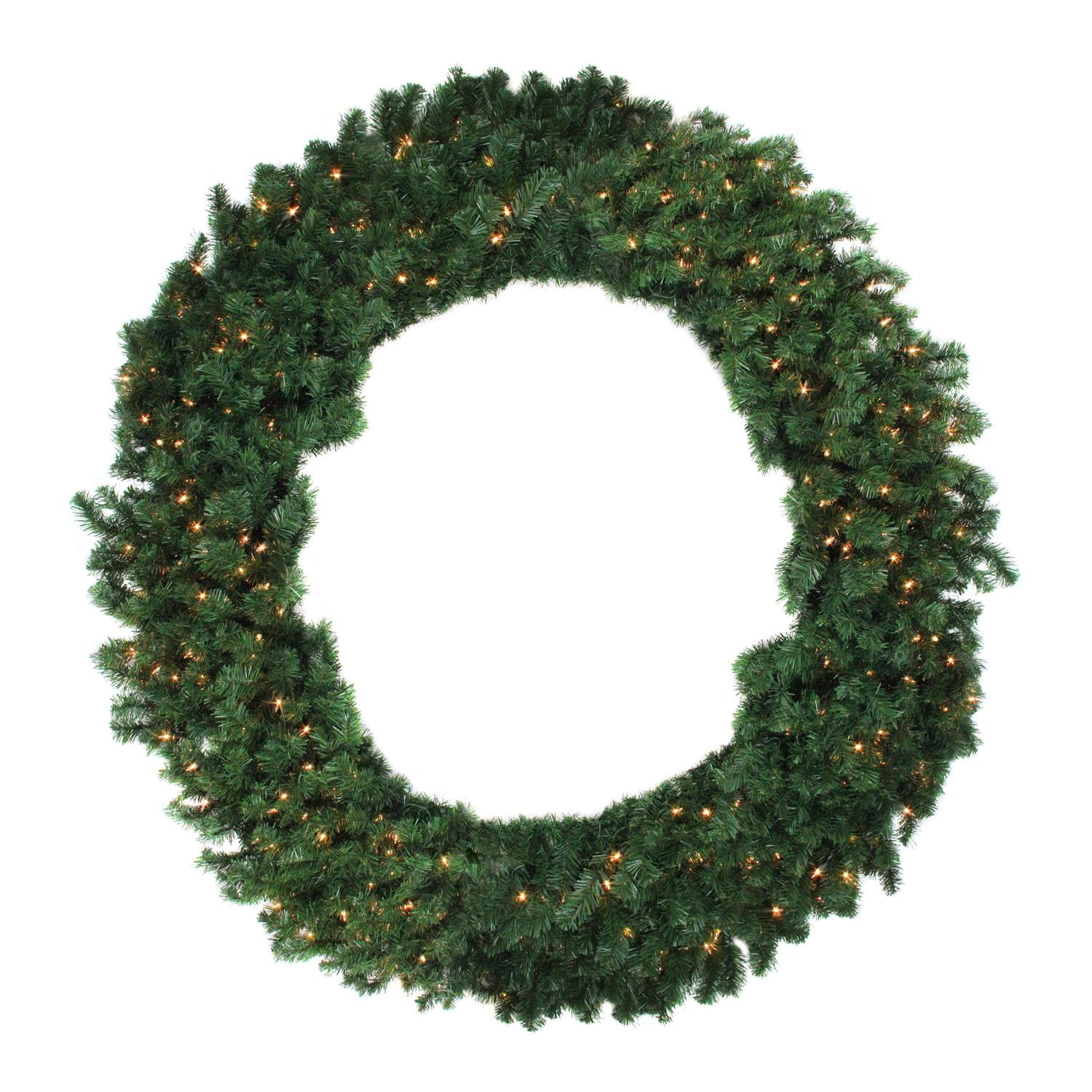 60" PreLit Deluxe Windsor Pine Artificial Christmas Wreath Clear