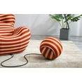 thumbnail image 4 of Accent Chair with Ottoman,Barrel Chair Round Armchair with Footrest,Mordern Comfy Stripe Chair for Living Room Bedroom Reading Room,Red, 4 of 5