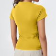 thumbnail image 4 of Womens Tops, Going Out Crop Casual Slim Short Sleeve Crewneck Bottom Shirt Outerwear Tops High Neck Tank For Women Summer Tops Fashion Trendy Out Tops Athletic Tank Tees (L, Yellow) ZMTing, 4 of 4