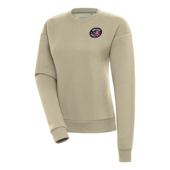 Women's Antigua Khaki NASCAR Salutes Victory Pullover Sweatshirt