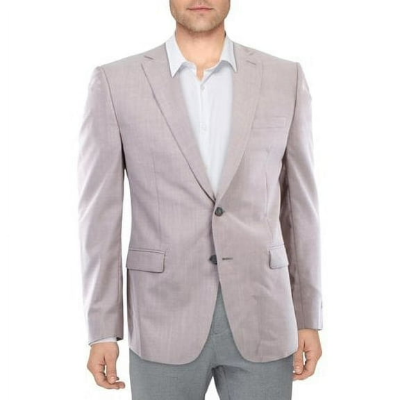 Calvin Klein Mens Malbin Slim Fit Stretch Blazer, Dusty Rose, 40 Long