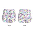 thumbnail image 6 of Uemuo Butterflies on Polka Dots Pattern Women's Athletic Shorts High Waisted Running Shorts with Liner Pockets Gym Elastic Workout Shorts-Small, 6 of 9