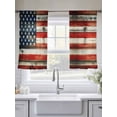 thumbnail image 5 of Vintage American Flag Sheer Curtains 45 Inch Length 2 Panels for Living Room, Retro USA Flags Wooden Voile Kitchen Curtain Set, Luxury Privacy Drapes Window Treatment for Bedroom, 5 of 7