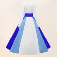 thumbnail image 4 of Vestido largo con corsé para mujer vestido vintage con volantes y cuello redondo traje de vacaciones holgado, 4 of 7