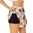 thumbnail image 3 of Lsque Colorful Flower Chickens Printed Women's Running Shorts with Liner Pockets,Elastic Quick Dry Workout Athletic Gym Yoga Shorts,Womens High Waist Shorts-X-Large, 3 of 9