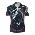 thumbnail image 2 of Daiia Bulldog with Forest Flag Pattern Men’s Polo Shirts,Solid Deck Shirt,Classic Fit, Breathable Cotton Polo for Casual and Sport Wear-Small, 2 of 7