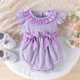 thumbnail image 2 of NOLDARES Baby Girls Birthday Party Dress Newborn Tulle Tutu Romper Bodysuit Outfit(Purple,6-12 Months), 2 of 5