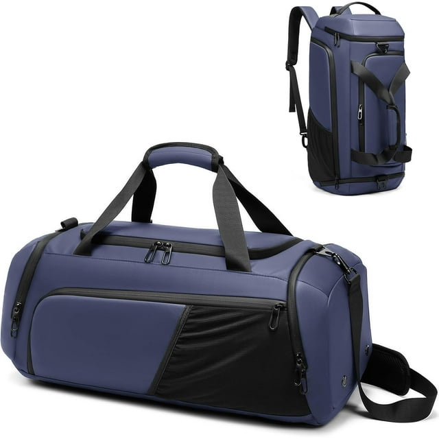 Maleta Deportiva Hombre con Compartimento para Zapatos y Ropa Mojada, 40L Duffel Bag Impermeable Mochila Gym para Entrenamiento/Fitness/Viaje