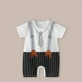 thumbnail image 2 of YunPes Crawling Clothes Summer New Korean Version Of The Male Baby Thin Female Short Sleeved Children's Hajacket Footed Pants Set, 2 of 3