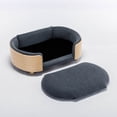 thumbnail image 4 of Pefilos 30" Pet Sofa for Indoors Dogs, Cat and Dog Bed with Solid Wood Legs and Bent Wood Back, Velvet Cushion, Dark Gray, 4 of 9