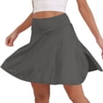 thumbnail image 4 of Tqcoqu Women's Pleated Tennis Skirts Double Ruffle Athletic Skirt with 2 Pockets High Waisted Tummy Control Skorts,Gray,Women's S-XXL, 4 of 6