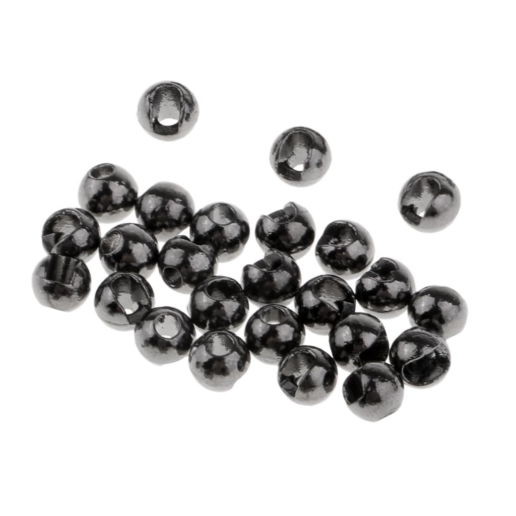 25 Pieces / Lot Slotted Fly Tying Beads Round Ball Beads 4.0mm Nickle