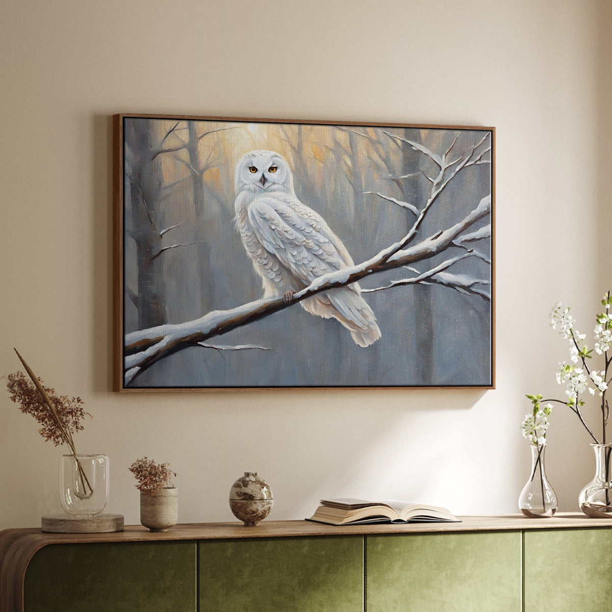 Vintage Landscape-CCXII By Wexford Home Framed in Walnut Wood Gallery Wrapped Canvas 27 in. x 41 in.