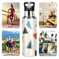 thumbnail image 7 of Yayeee 33oz Insulated Water Bottle Double Wall Stainless Steel with Flip Straw Lid, Beige Triangles, 7 of 7