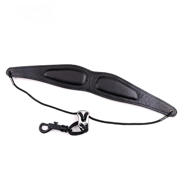 Correa para el cuello del saxofón, correa de cuero universal, cómoda y ajustable, acolchada, para saxofones altos, para niños y adultos.