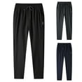 thumbnail image 4 of Youmylove Men's Summer Ice Silk Thin Quick Drying Pants Breathable Casual Athletic Pant Outdoor Sports Loose Elastic Sweatpants Comfy Fit Active Pants, 4 of 4