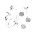 thumbnail image 4 of 60 pcs  Ear Studs Stainless Steel Simple Ear Studs Earring for Woman (Silver Disc Outer Diameter 12mm, Needle 11mm Long, 10mm Inside Diameter), 4 of 6