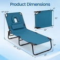 thumbnail image 3 of Gymax Folding Beach Sun Lounger Adjustable Face Down Tanning Chair w/ Face Hole & Removable Pillows Blue, 3 of 9