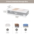 thumbnail image 2 of Underbed Storage Organizers,2-Pack Fabric Bins with Reinforced Handles&Label Pockets for Clothes,Blankets,and Seasonal Items, 2 of 8