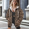 thumbnail image 2 of Yuyamidu Womens Oversized Sweatshirt Leopard Print Hoodie Women Heavyweight Zip-Up Hoodie Jacket Casual Long Sleeve Comfy Casual Active Hoodies Sweatshirt with Pockets S, 2 of 8