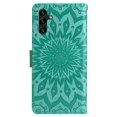 thumbnail image 5 of SaniMore for Samsung Galaxy A14 5G Case with Card Holder, Embossed Magnetic Wallet Soft TPU + PU Leather Cover with Practical Bracket + Detachable Hand Strap Shockproof Protective Shell, Green, 5 of 8