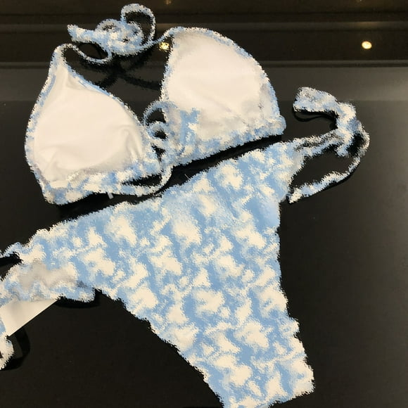 Maillot de Bain une Pièce Sans Dos avec Cordon - Qualité Export Direct d'Usine, Coussinets de Poitrine Confortables, Sans Armature, Parfait pour Sœurs et Sports Nautiques, Bleu, Taille G