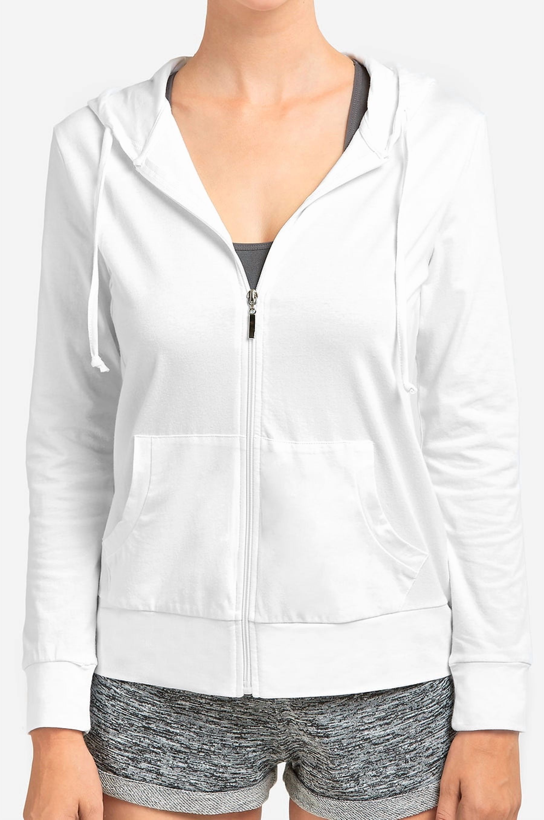 Sofra Women's Lightweight Cotton Zip-Up Hoodie photo 1
