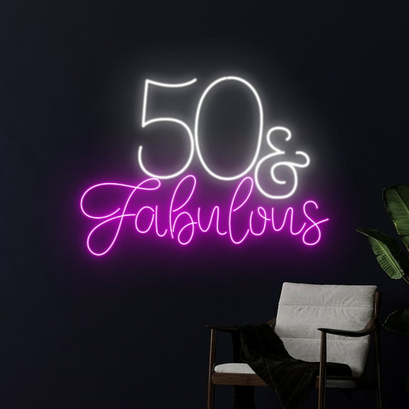 Handmadetneonsign 50 & Fabulous Neon Sign, 50 Fabulous LED Light, Birthday Neon Light, Age Led Sign