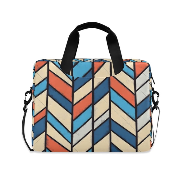FORMRS 16" Laptop Bag Carrying Sleeve Case with Handle Travel Shoulder Briefcase, Blue Geometric