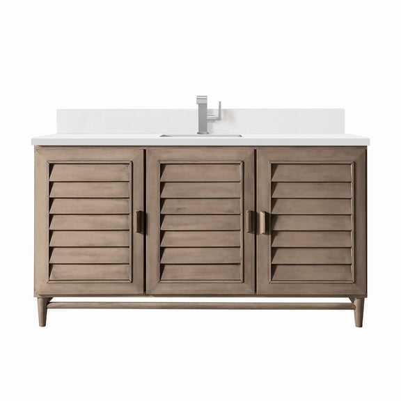 James Martin Vanities 620-V60s-1Wz Portland 60" Single Basin Wood Vanity Set - Wood