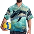 thumbnail image 4 of Whale Men's Casual Printed Button Down Short Sleeve Summer Beach Shirt, Unisex, 4 of 6