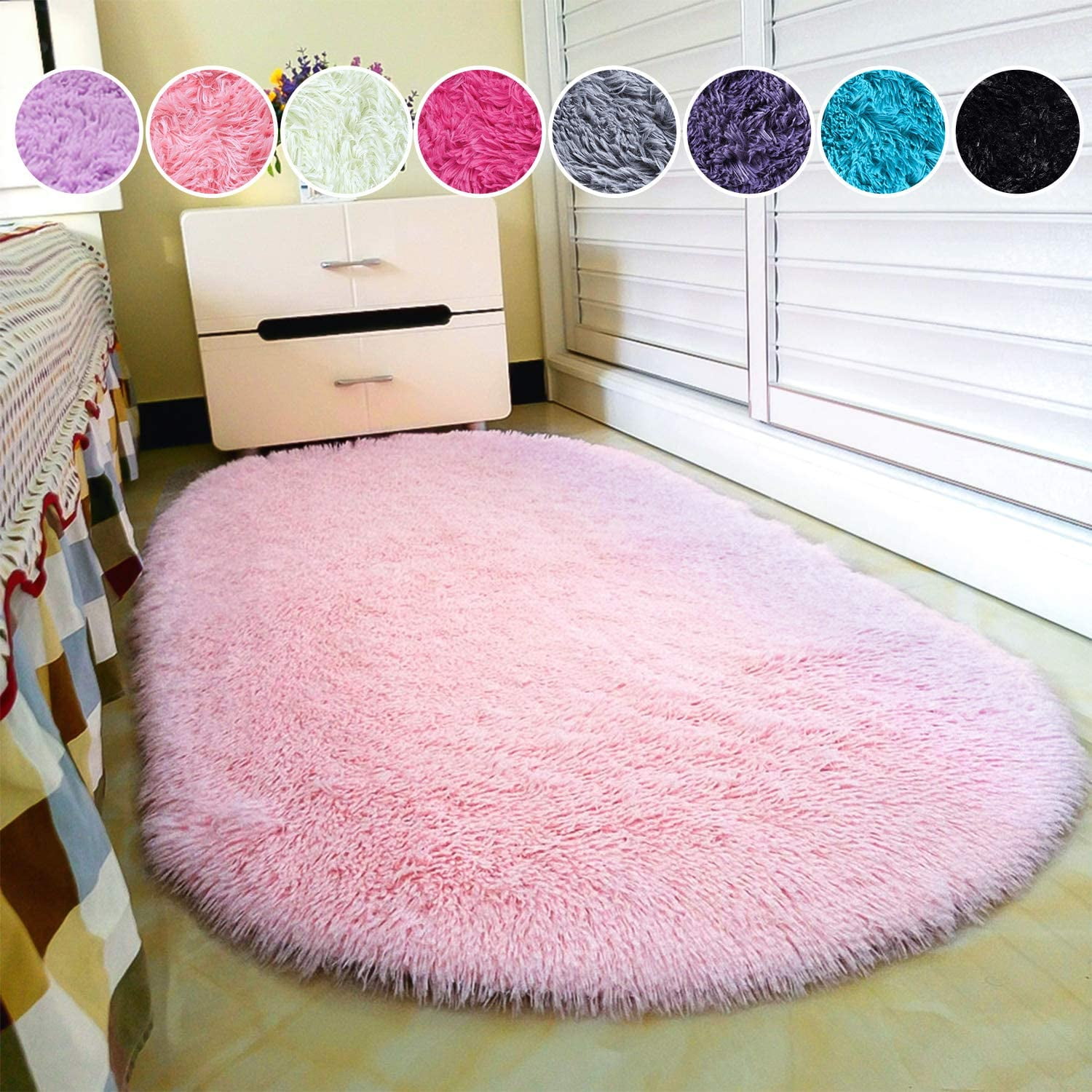 Slinx Soft Modern Pink Rugs Shaggy Fluffy Living Room Plush Carpets For  Children Bedroom Bed Floor Foot Mats Nursery Kids Play Rugs