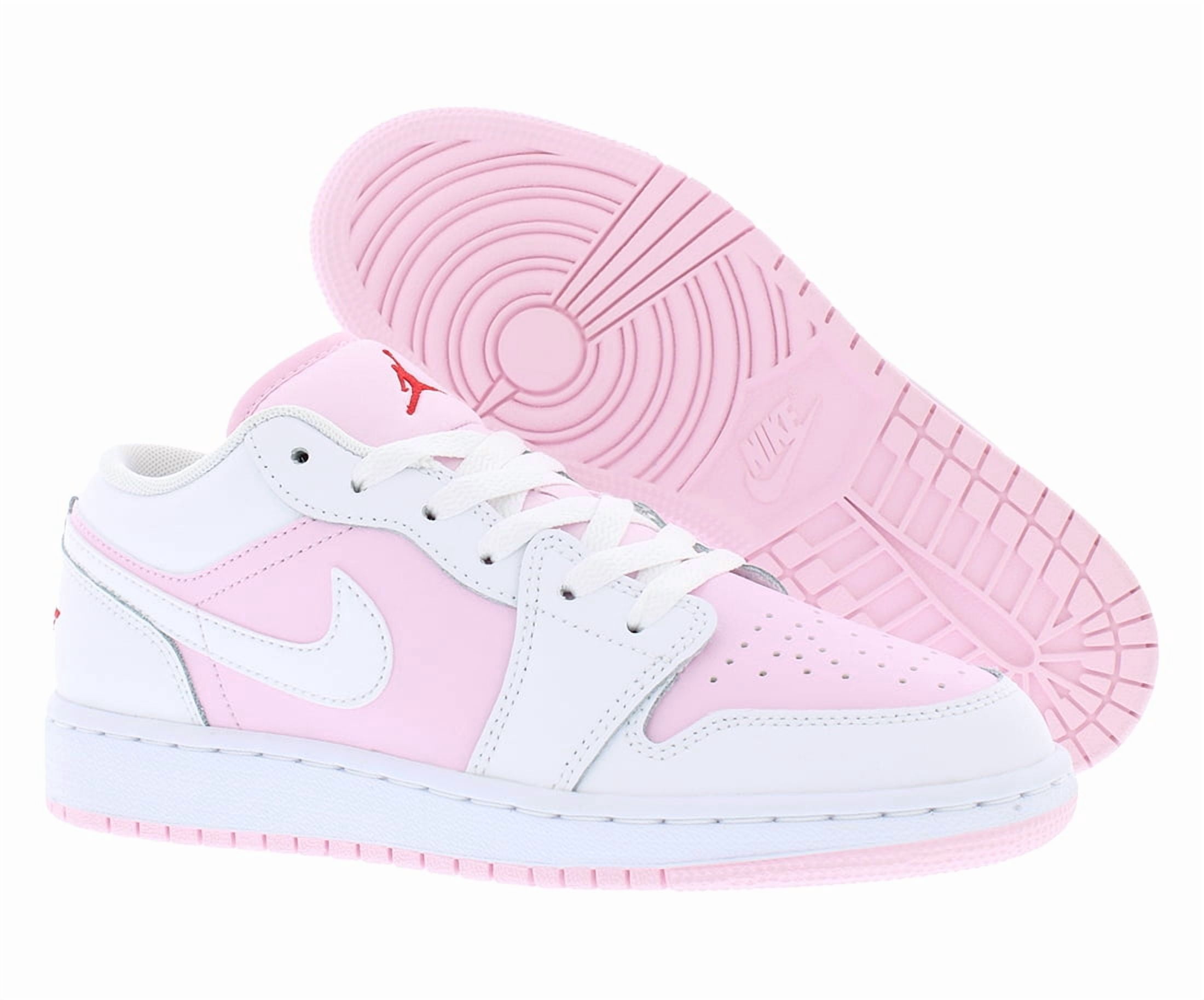 Nike Air Jordan 1 Low GS Girls Shoes Size 7, Color: Pink Foam/White/Fire Red