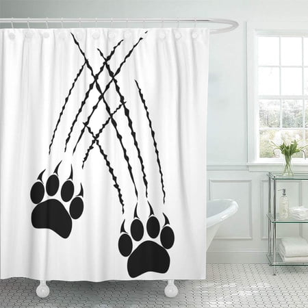 Yusdecor Claw Footprints Of Big Cat Paws Panther Tiger Traces Bathroom Decor Bath Shower Curtain 60x72 Inch Walmart Canada