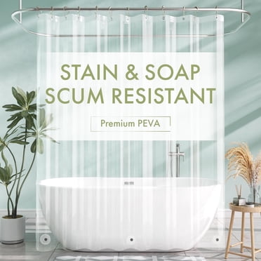 AmazerBath Shower Curtain Liner, 72x72 Clear Shower Curtain Liner, Waterproof Plastic Shower Liner, Cute Lightweight PEVA Shower Curtains for Bathroom with Magnet and 12 Rustproof Metal Grommet Holes