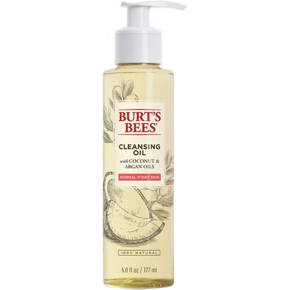 Burt's Bees Cleansing Oil with Coconut & Argan Oils for Normal to Dry Skin 6 oz (Pack of 6)