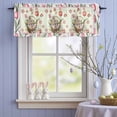 thumbnail image 4 of Valance Curtains for Kitchen Windows Easter Watercolor Egg Cute Rabbit Rod Pocket Valance Spring Tulip Floral Leaves Short Window Curtain Topper for Bedroom Living Room Bathroom 42x12in,1&nbsp;Panel, 4 of 9