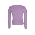 thumbnail image 7 of AINIYS Women's Ribbed Crew Neck Long Sleeve Fitted Basic Layering Tops Casual Daily Wear Pullover Shirt Purple XXL, 7 of 7