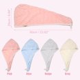 thumbnail image 2 of Hair Drying Towel Dry Cap Cloud Grid Shape Lightweight for After Bath Drying Hair Coral Fleece Pink, 2 of 7