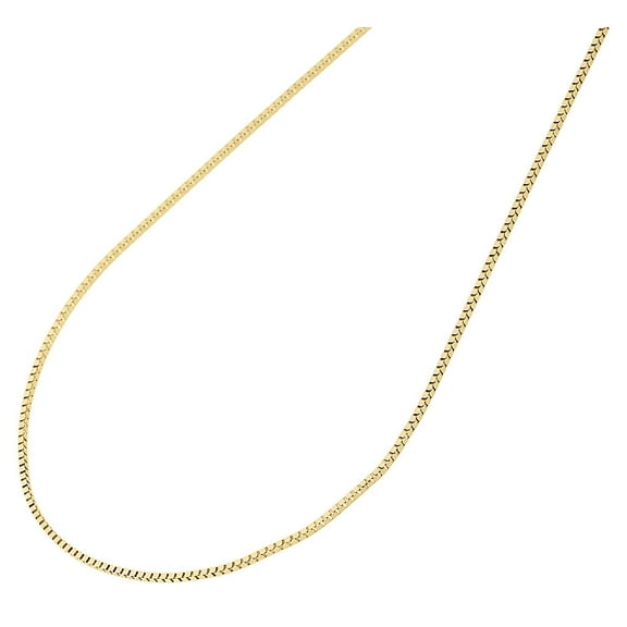 10K Yellow Gold 0.50MM Solid Box Chain Necklace 16" Length