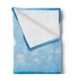 thumbnail image 2 of Ocean Soft Flannel Fleece Throw Blanket, Dreamy Hot Tropical Sea Coast with Soft Waves and Sunny Sky Landscape Nature Life, Cozy Plush for Indoor and Outdoor Use, 50" x 70", Cream Blue, by Ambesonne, 2 of 5