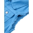 thumbnail image 5 of Lumento Ladies Sleeveless Lapel Denim Vest Button Up Waistcoat Women Collar Jean Vest with Two Chest Flap Pockets, 5 of 9