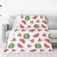 thumbnail image 4 of Cauagu Hand Drawn Watermelon Pattern Flannel Bed Blankets,Fleece Blanket Comfortable Air Conditioning Blanket for Sofa Bed Travel Couch & Living Room -50"x40", 4 of 8