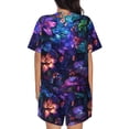 thumbnail image 3 of Lsque Magic Colorful Forest Leaves Women's Short-Sleeved Pajama Set - 2 Piece Soft and Lightweight Sleepwear Set-Medium, 3 of 9
