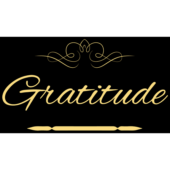 Gratitude Vinyl Decal Sticker Quote - Large - Cream