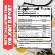 Advanced Joint Support Supplement with Glucosamine Chondroitin MSM Turmeric & Boswelia. Supports Inflammatory Response, Discomfort Relief for Knees Hands Back & Joints. NSF Certified, USA Made.