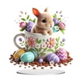 thumbnail image 1 of Pascua Acrílico Conejo Ornamento impermeable, 2D liviano con base, recolección, decoración de escritorio decoración de Pascua para dormitorio de, 1 of 9