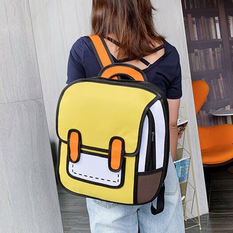 3D Backpack Jump Style 2D Jpg Drawing Backpack Cute Cartoon School Bag Comic Bookbag for Teenager Girls Boys Daypack Travel Rucksack Bag, Girl's, Size