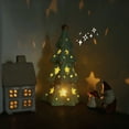 thumbnail image 6 of MXTPOV Cute Ceramic Christmas Tree, Small Christmas Tree with LED Lights, Hollow Out Design, Vintage Exquisite Christmas Decorations for Tabletop Party Home Decor, 7.08 inch, Green, 6 of 6